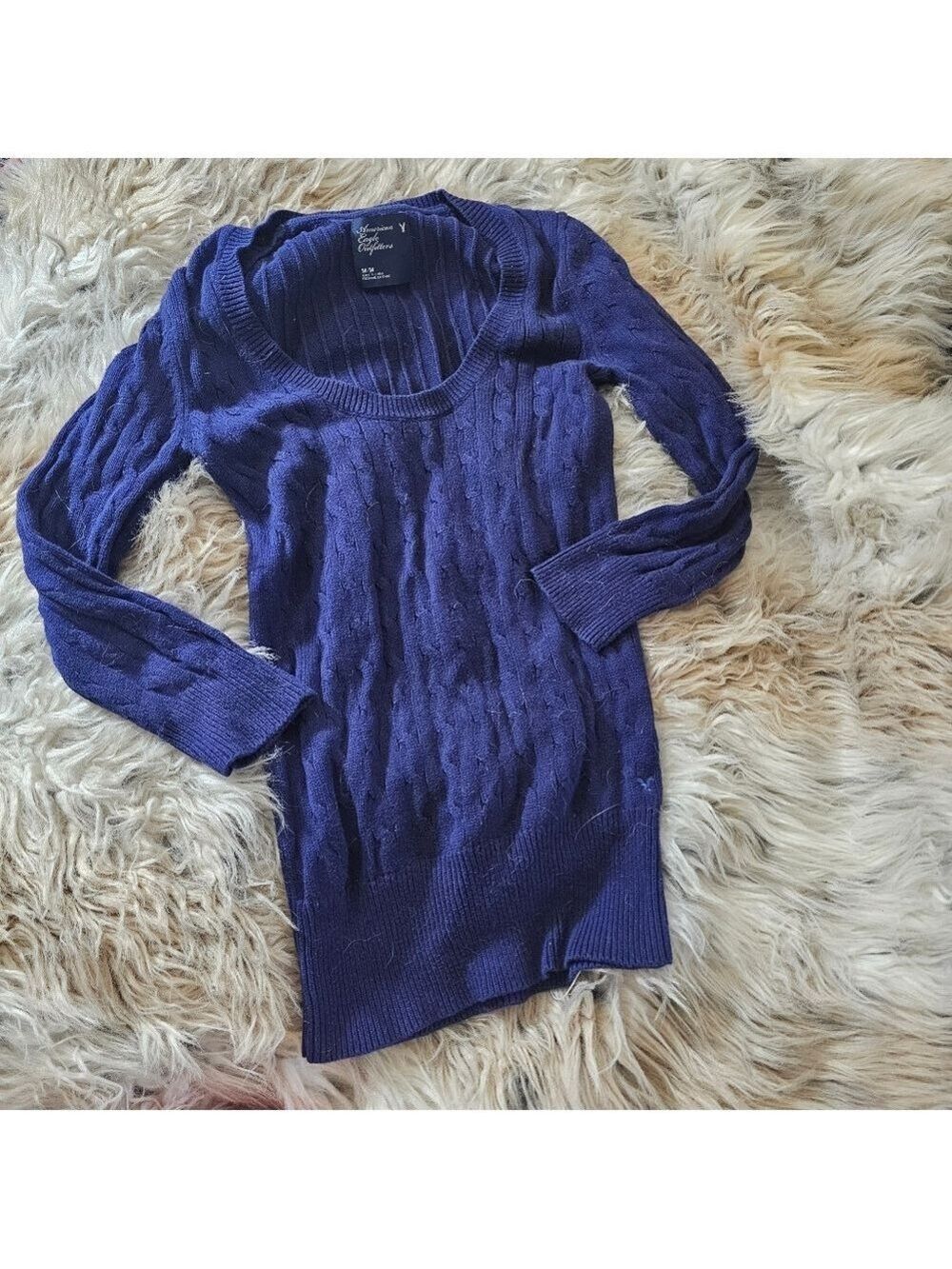 AE Cable Knit Sweater Navy